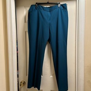 Worthington Women's Petrol Blue Modern Trousers, Size 16.
